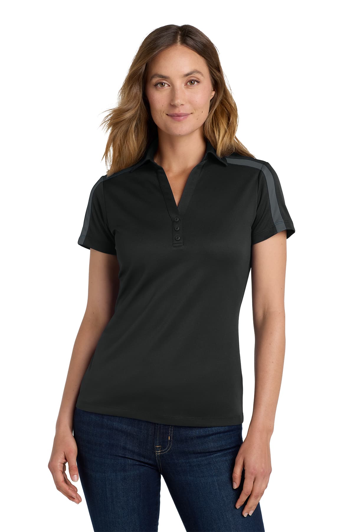 Port Authority Women's Silk Touch Performance Colorblock Stripe Polo
