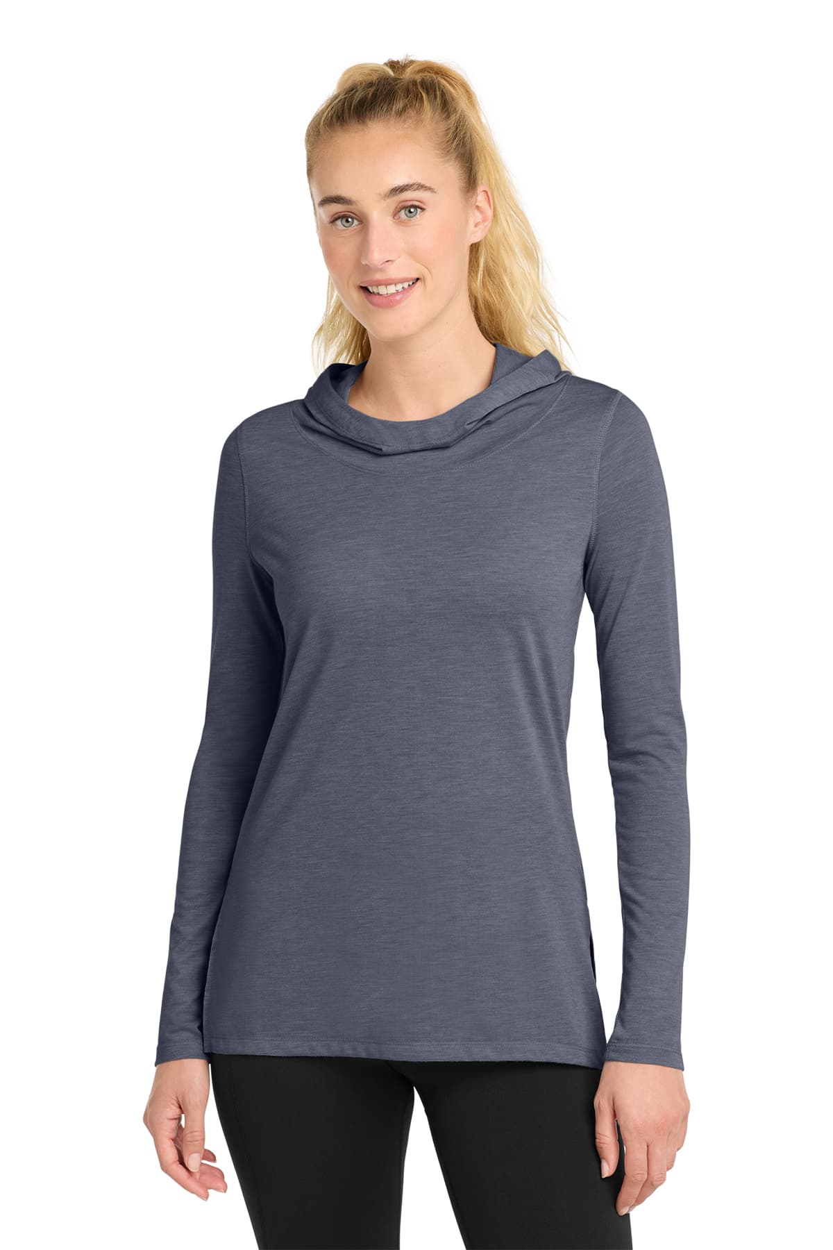 Sport-Tek Women's PosiCharge Tri-Blend Wicking Long Sleeve Hoodie