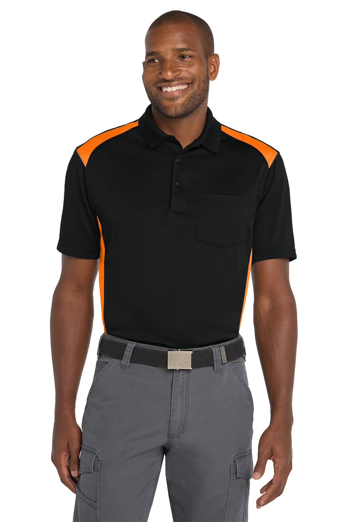 CornerStone Select Snag-Proof Two Way Colorblock Pocket Polo