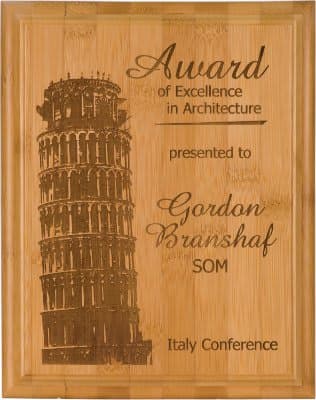 7" x 9" Genuine Bamboo Plaque