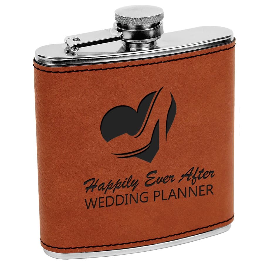 Rawhide 6 oz. Leatherette Flask