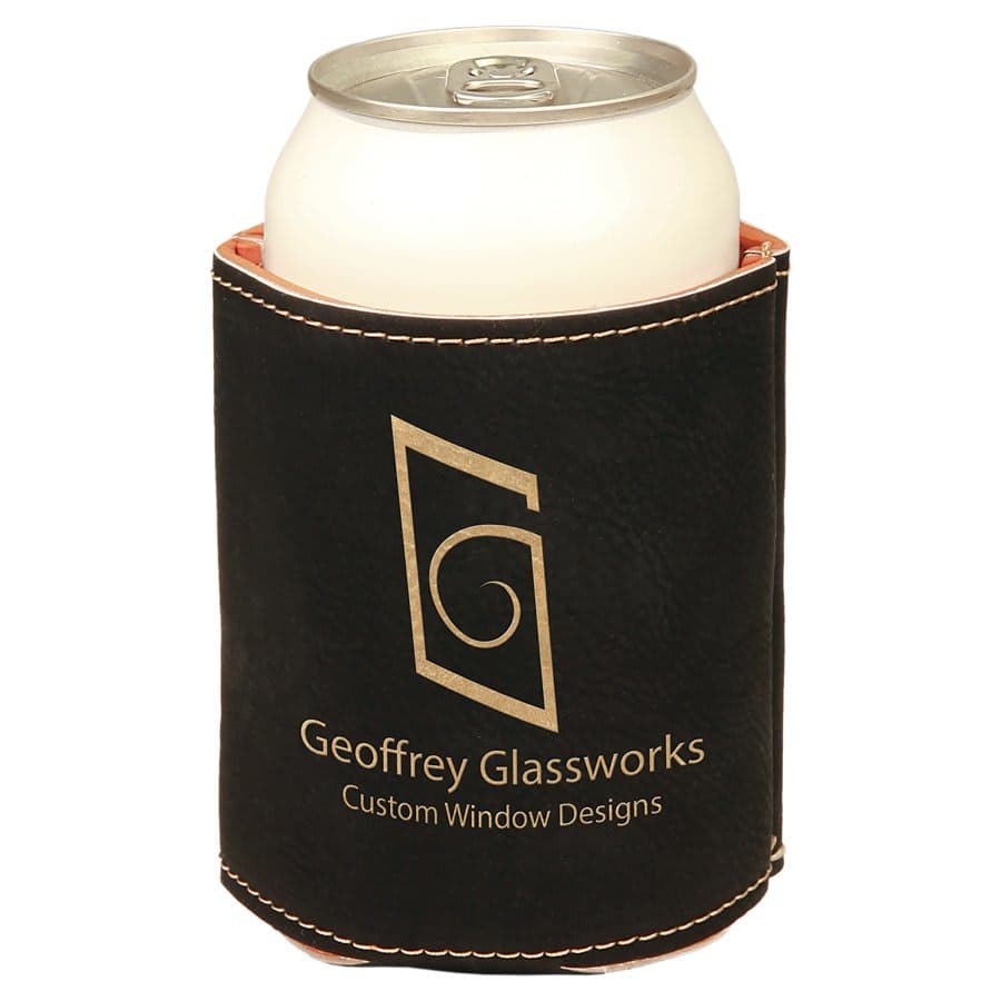 Black/Gold Leatherette Beverage Holder