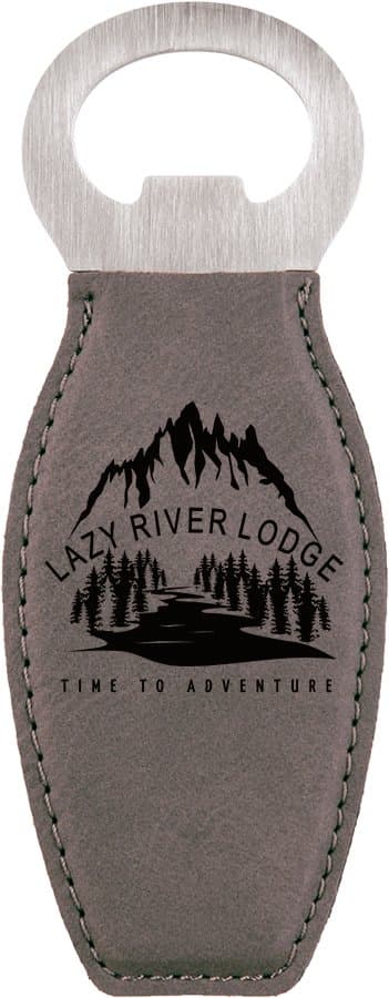 Gray Leatherette Magnetic Bottle Opener