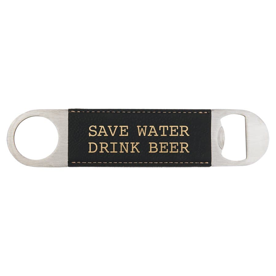 Black/Gold Leatherette Bottle Opener