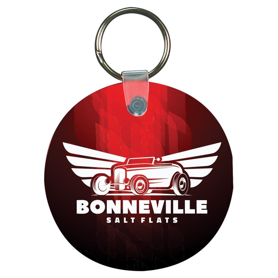 2-Sided Gloss White FRP Round Keychain