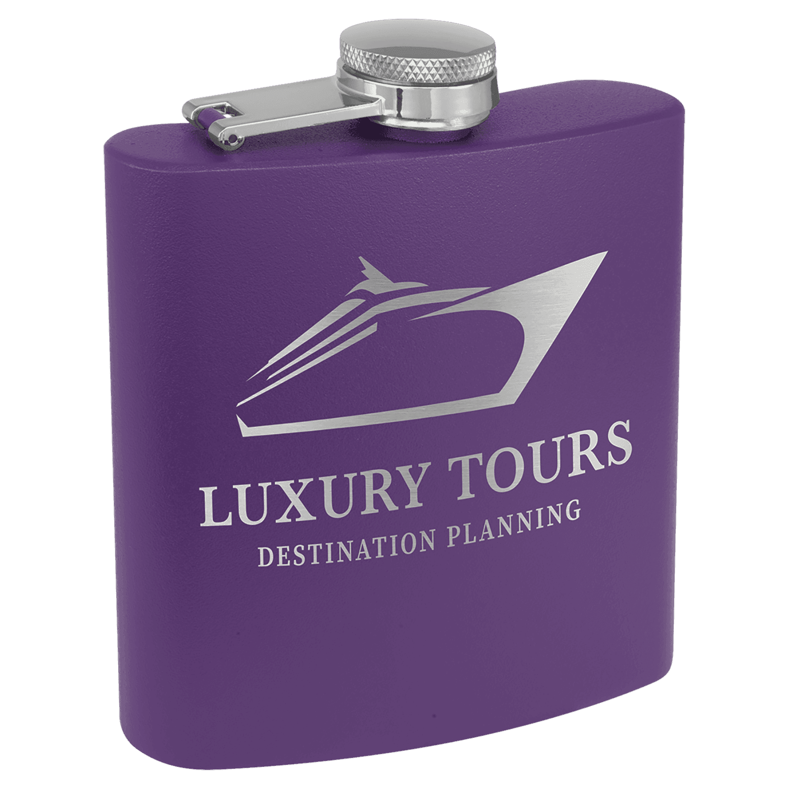 Purple 6 oz. Powder Coated Stainless Steel Flask
