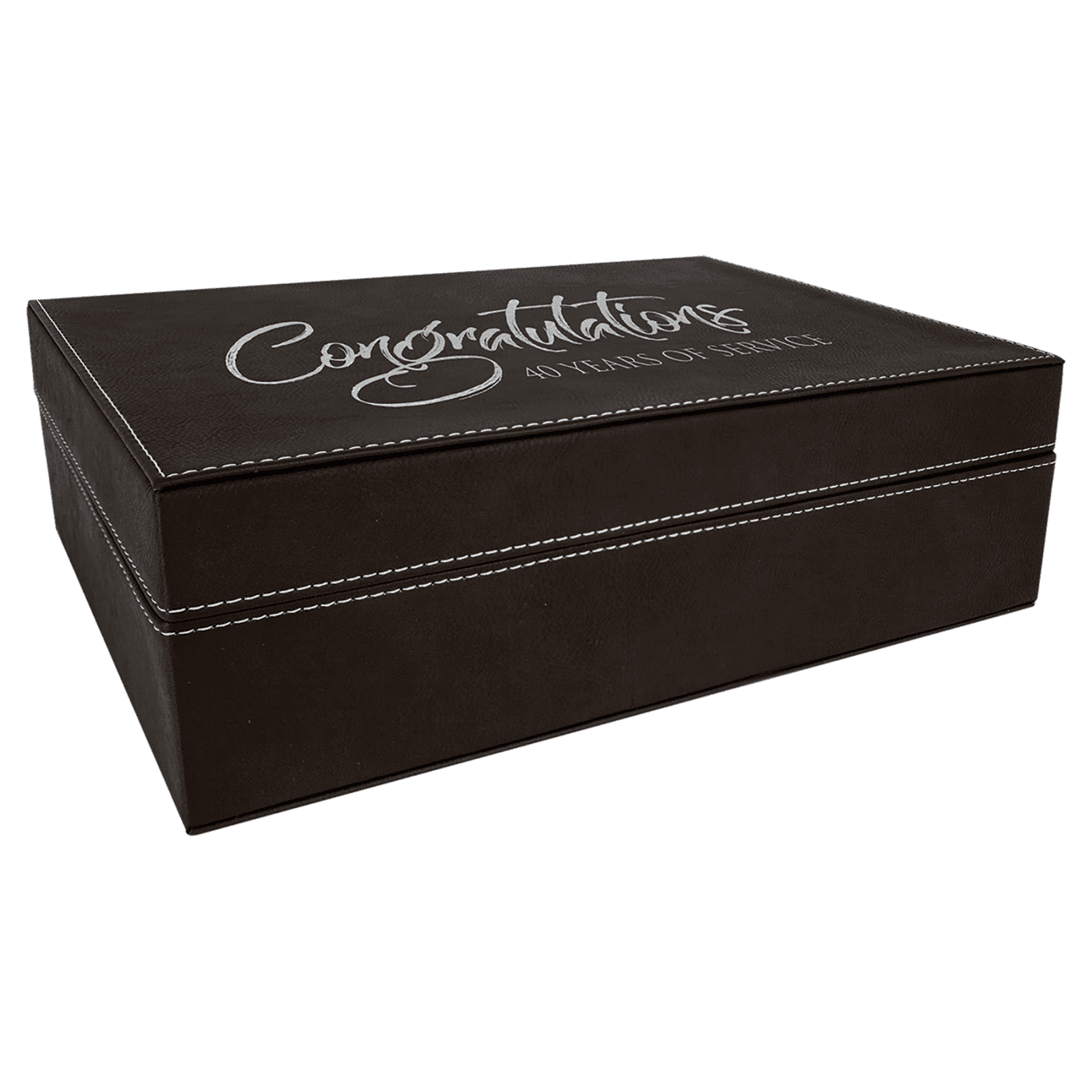 Black/Silver Laserable Leatherette Premium Gift Box