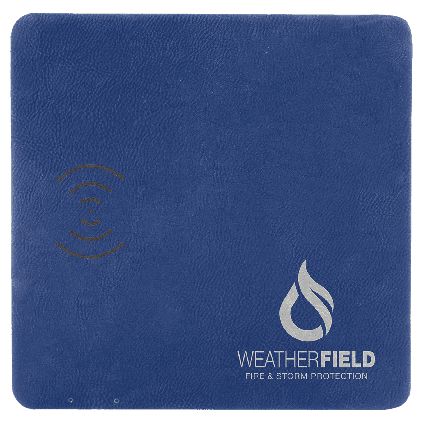Blue/Silver Laserable Leatherette Phone Charging Mat