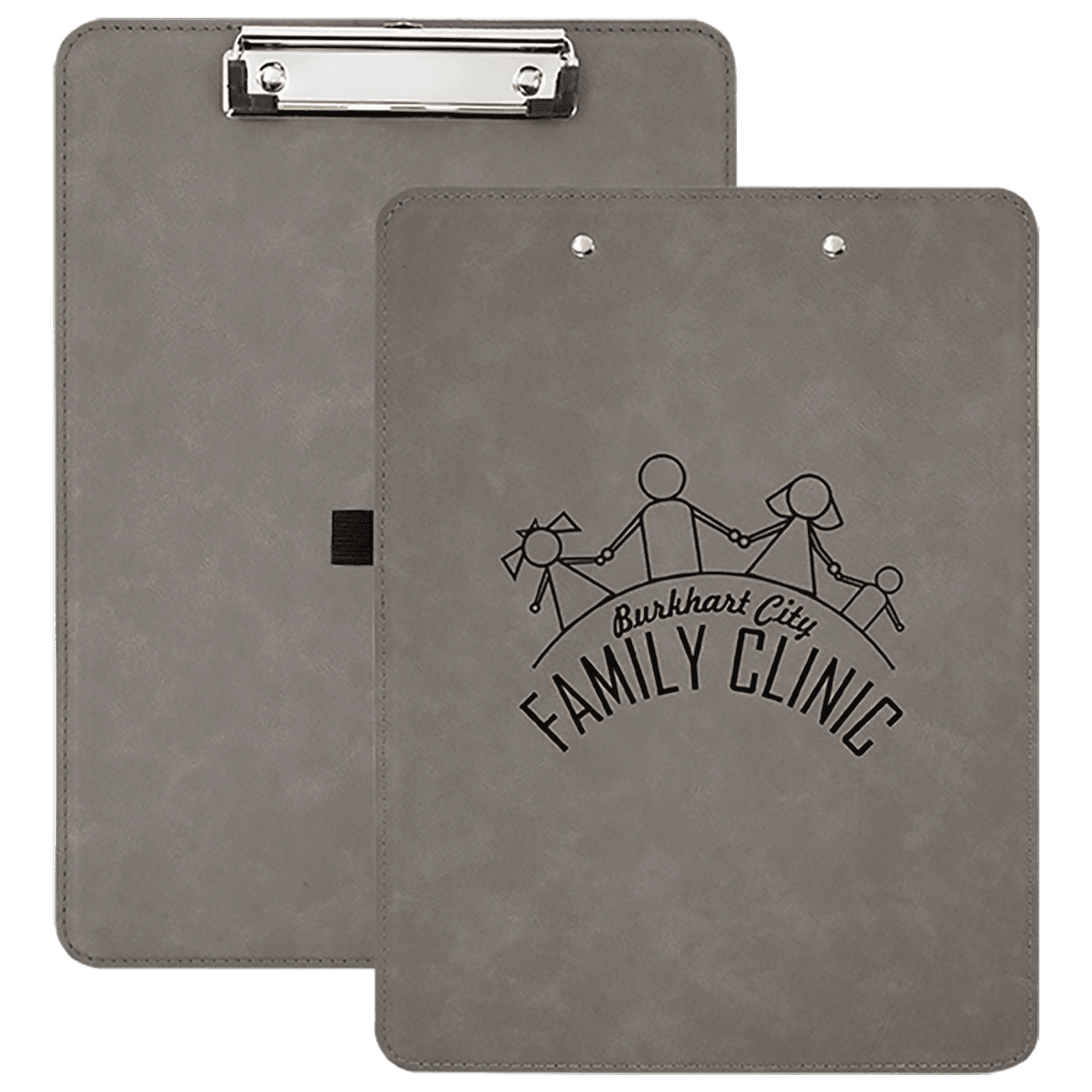 Gray Laserable Leatherette Clip Board
