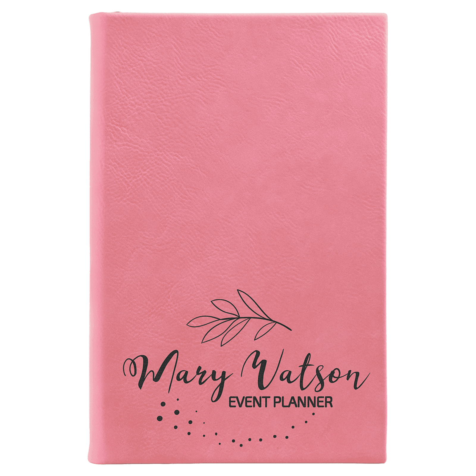 Pink Lasered Leatherette Sketch Book with White Unlined Paper