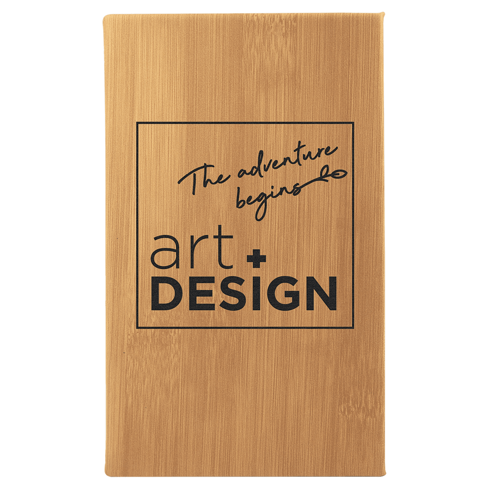 Bamboo Lasered Leatherette Sketch Book with White Unlined Paper