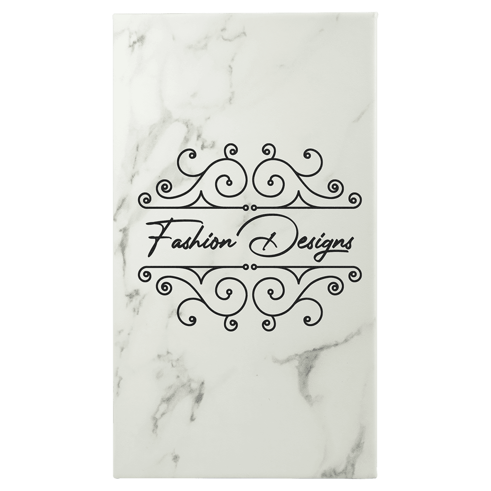 White Marble Lasered Leatherette Sketch Book with White Unlined Paper