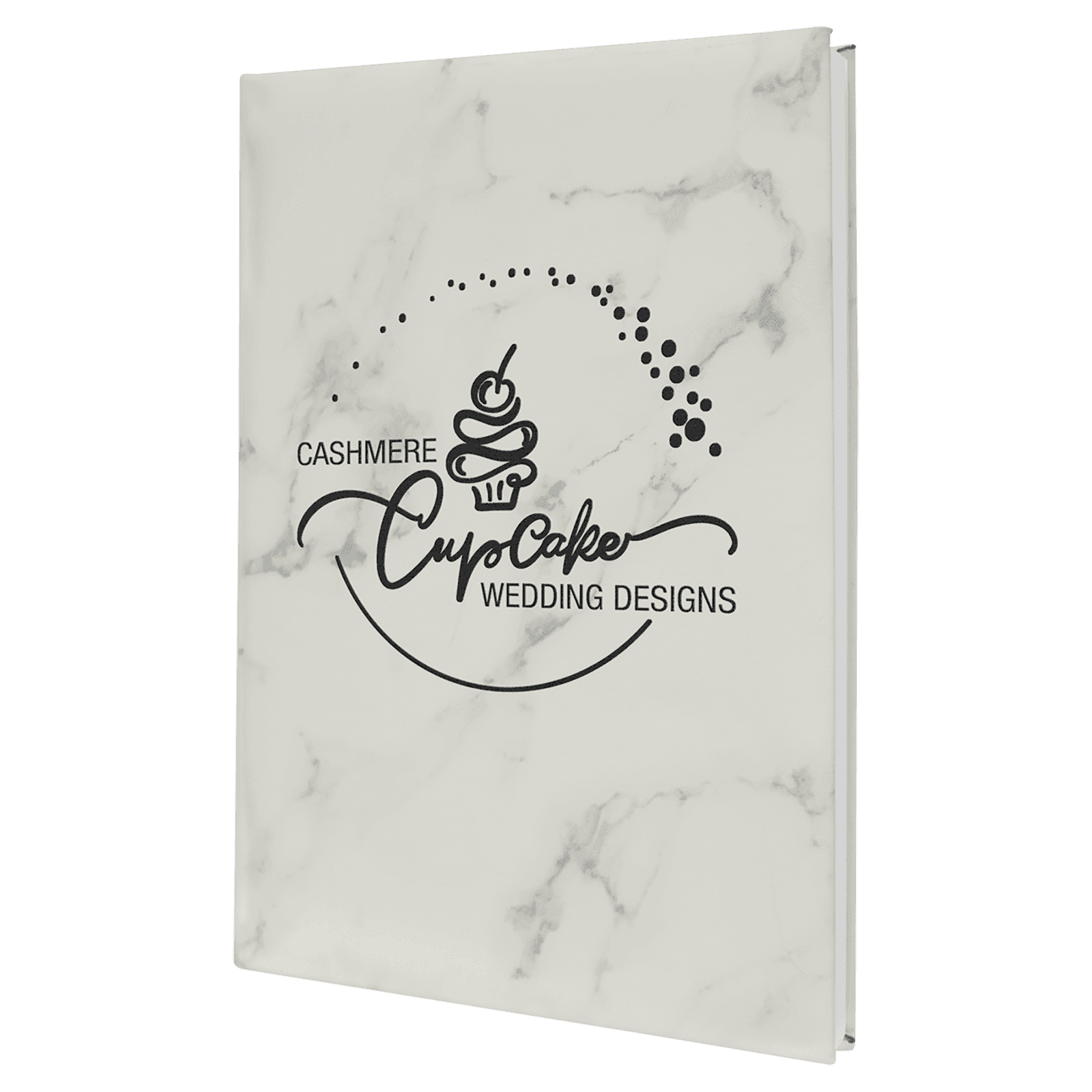 White Marble Leatherette Sketch Book with White Unlined Paper