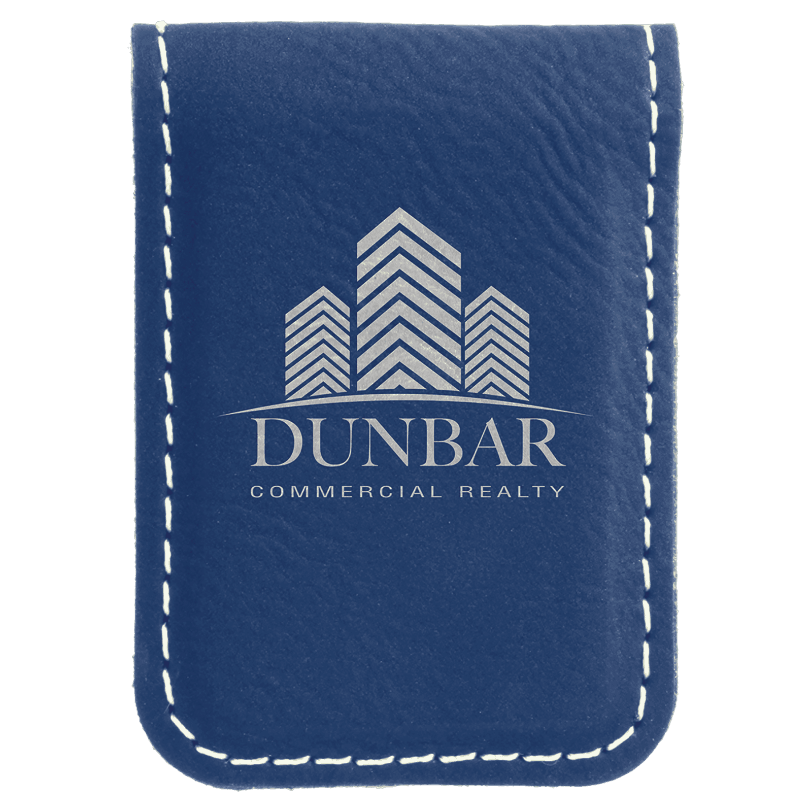 Blue/Silver Leatherette Money Clip