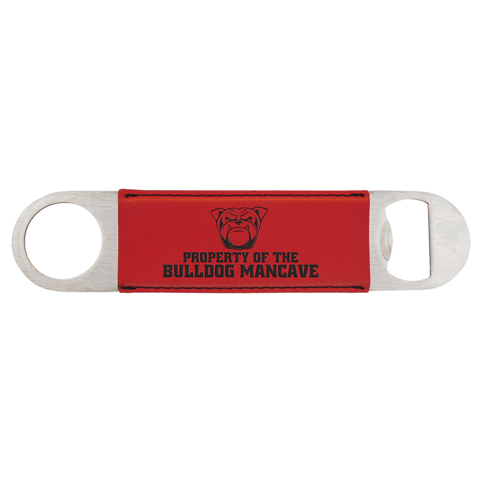 Red Leatherette Bottle Opener