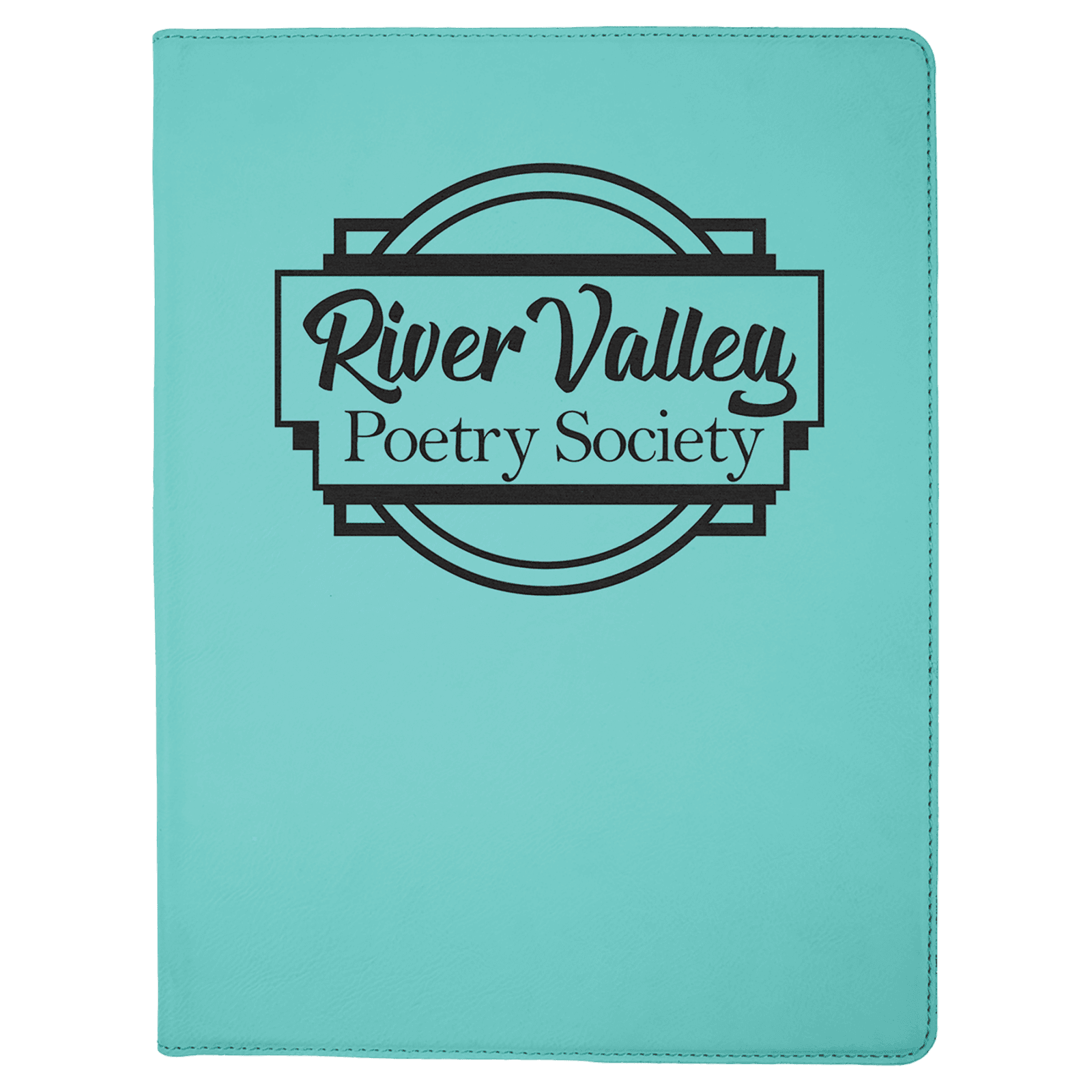 Teal Leatherette Portfolio with Notepad