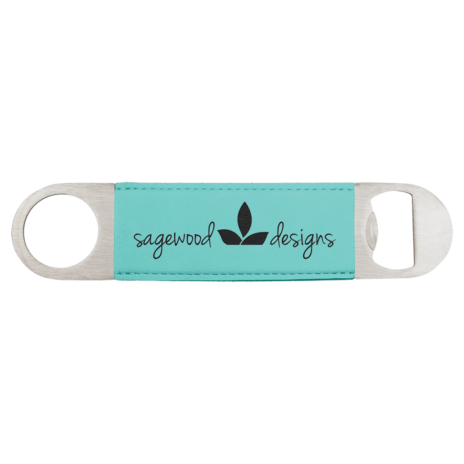 Teal Leatherette Bottle Opener