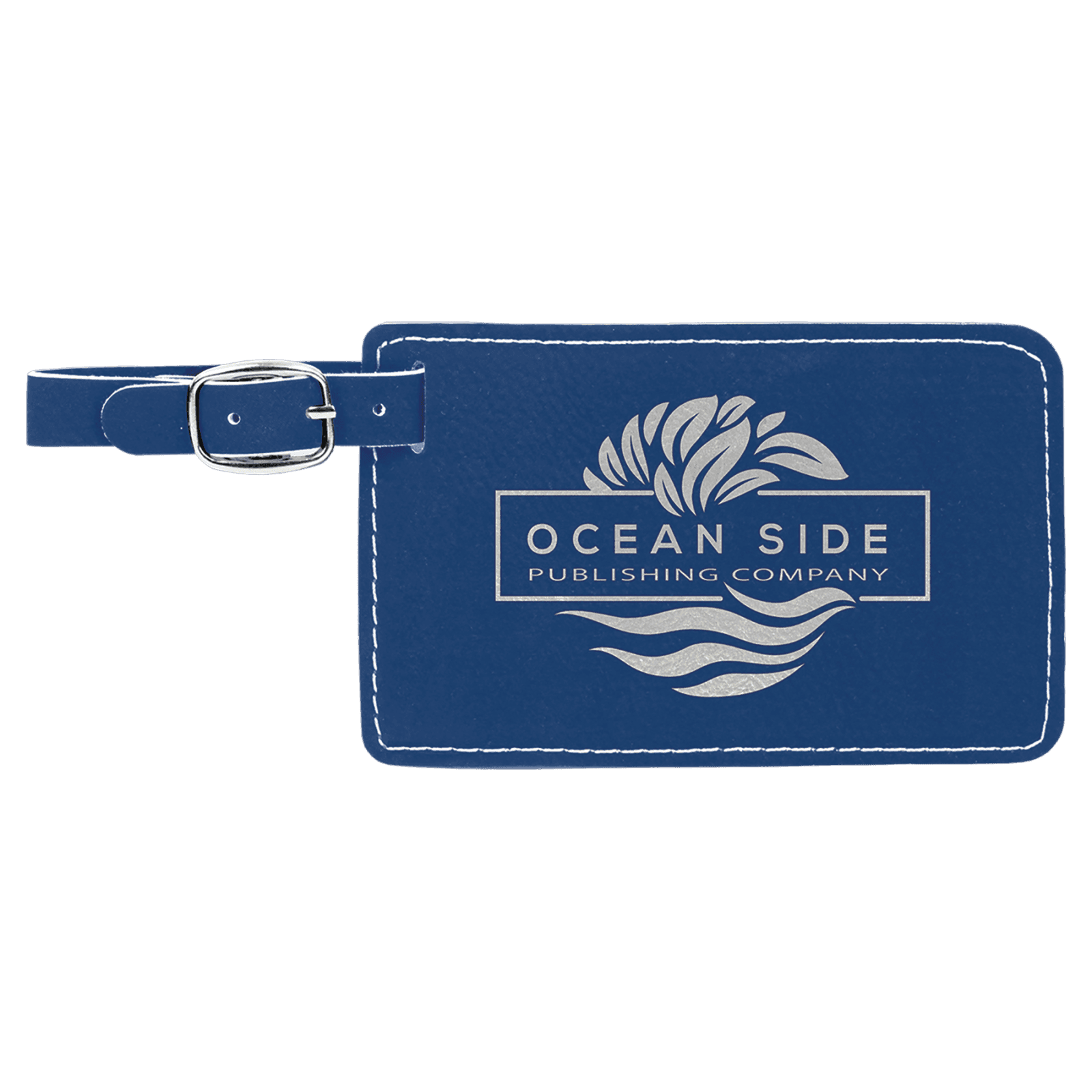 Blue/Silver Leatherette Luggage Tag