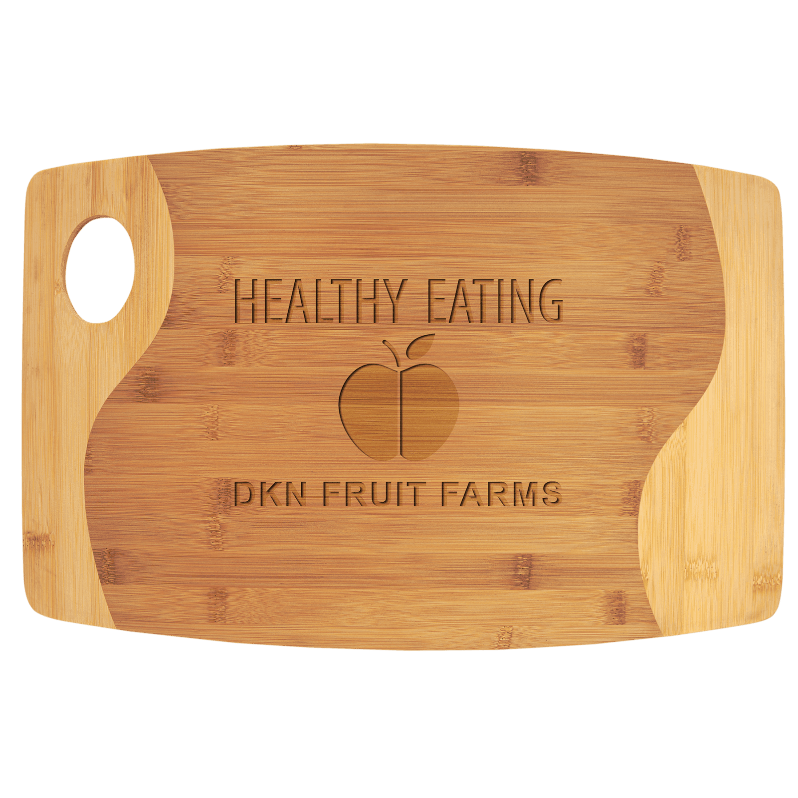 Two-Tone Bamboo Cutting Board with Handle
