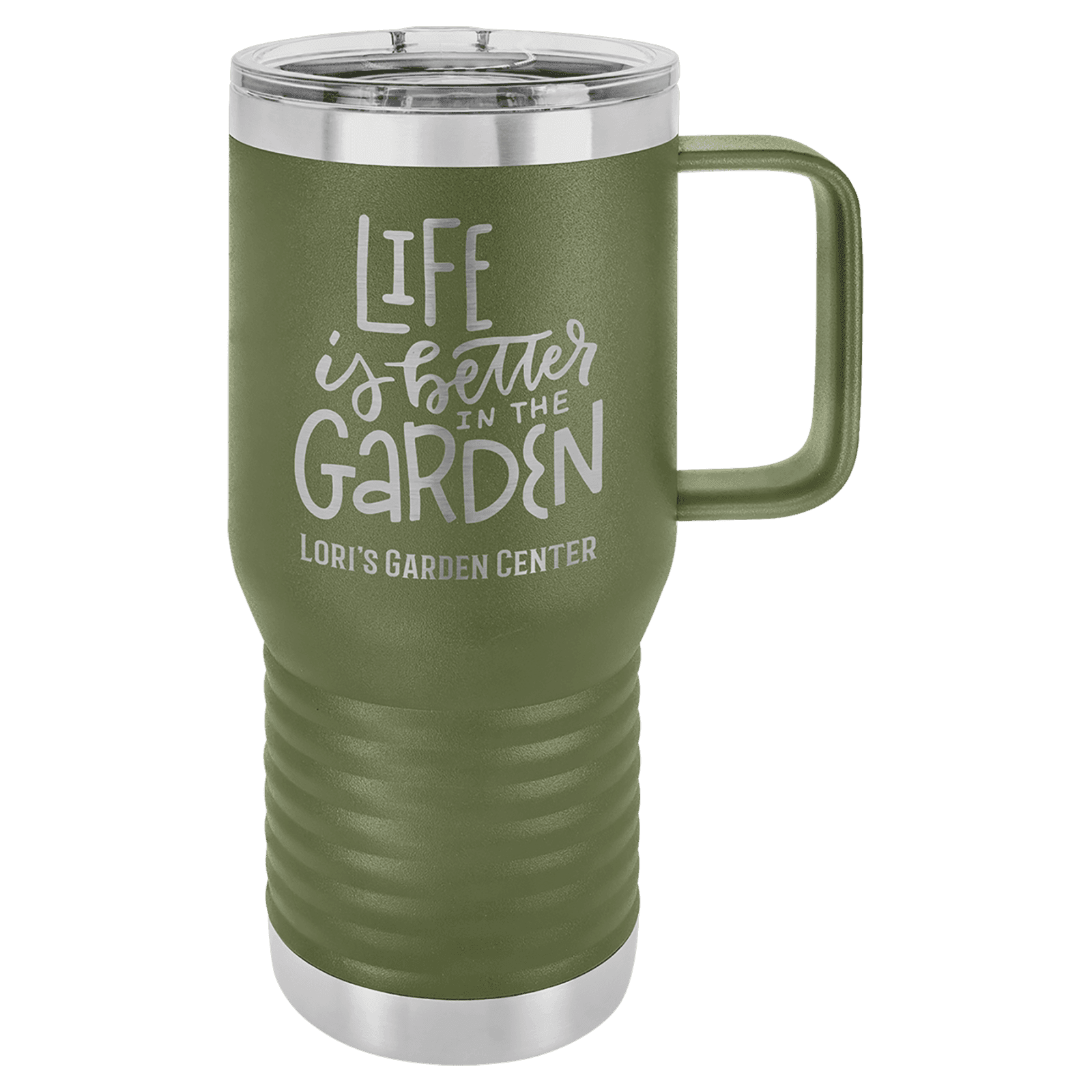Olive Green 20 oz. Coffee Mug with Slider Lid