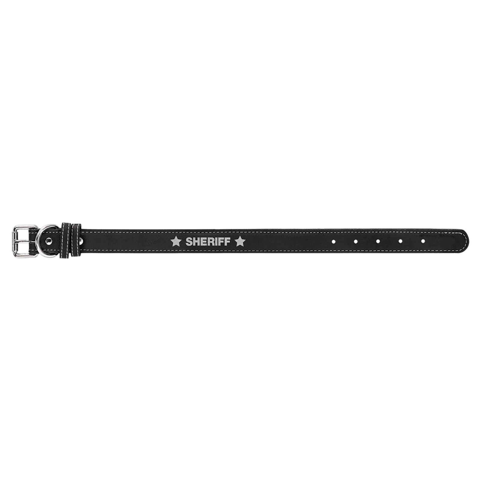 Black/Silver Small Leatherette Dog Collar