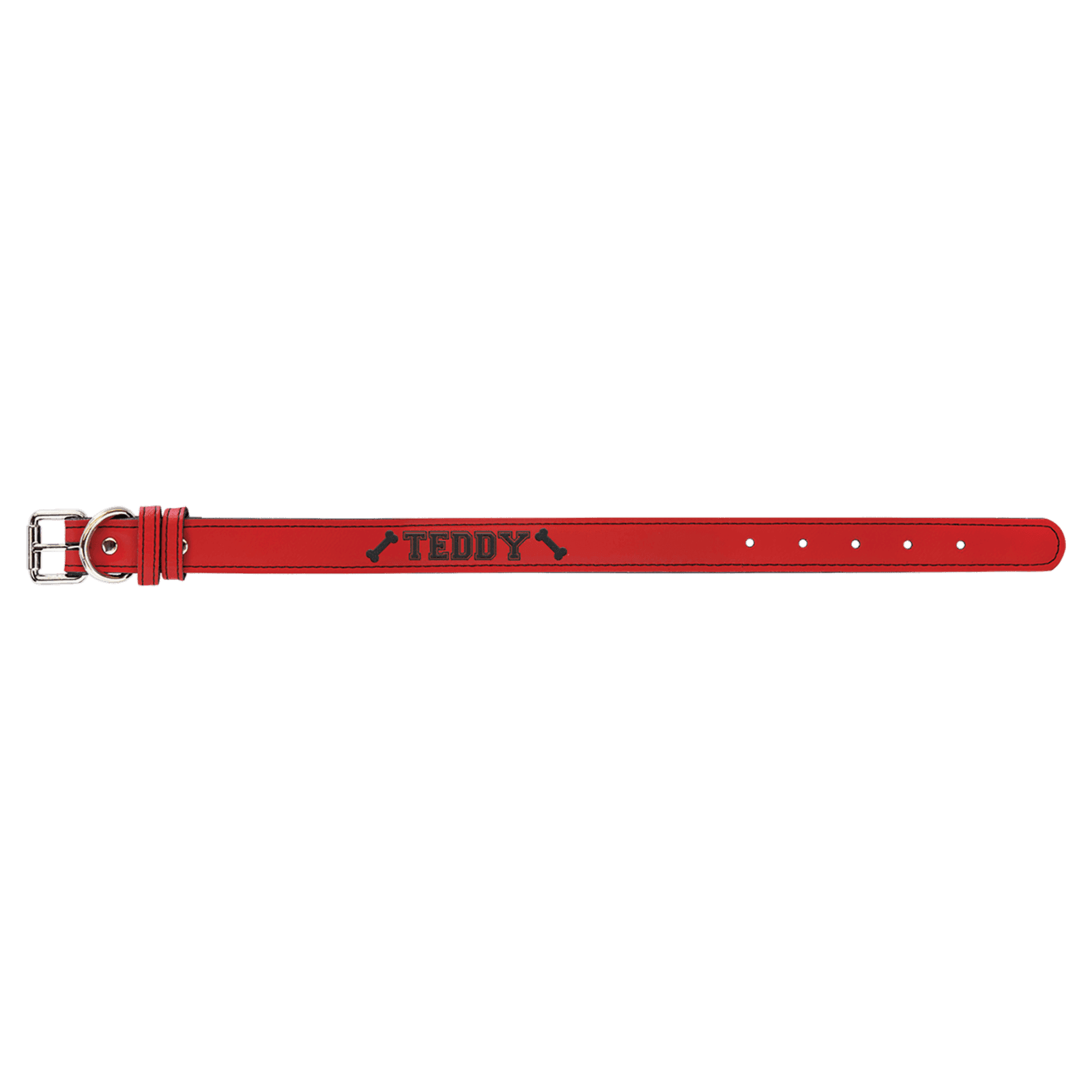 Red Small Leatherette Dog Collar