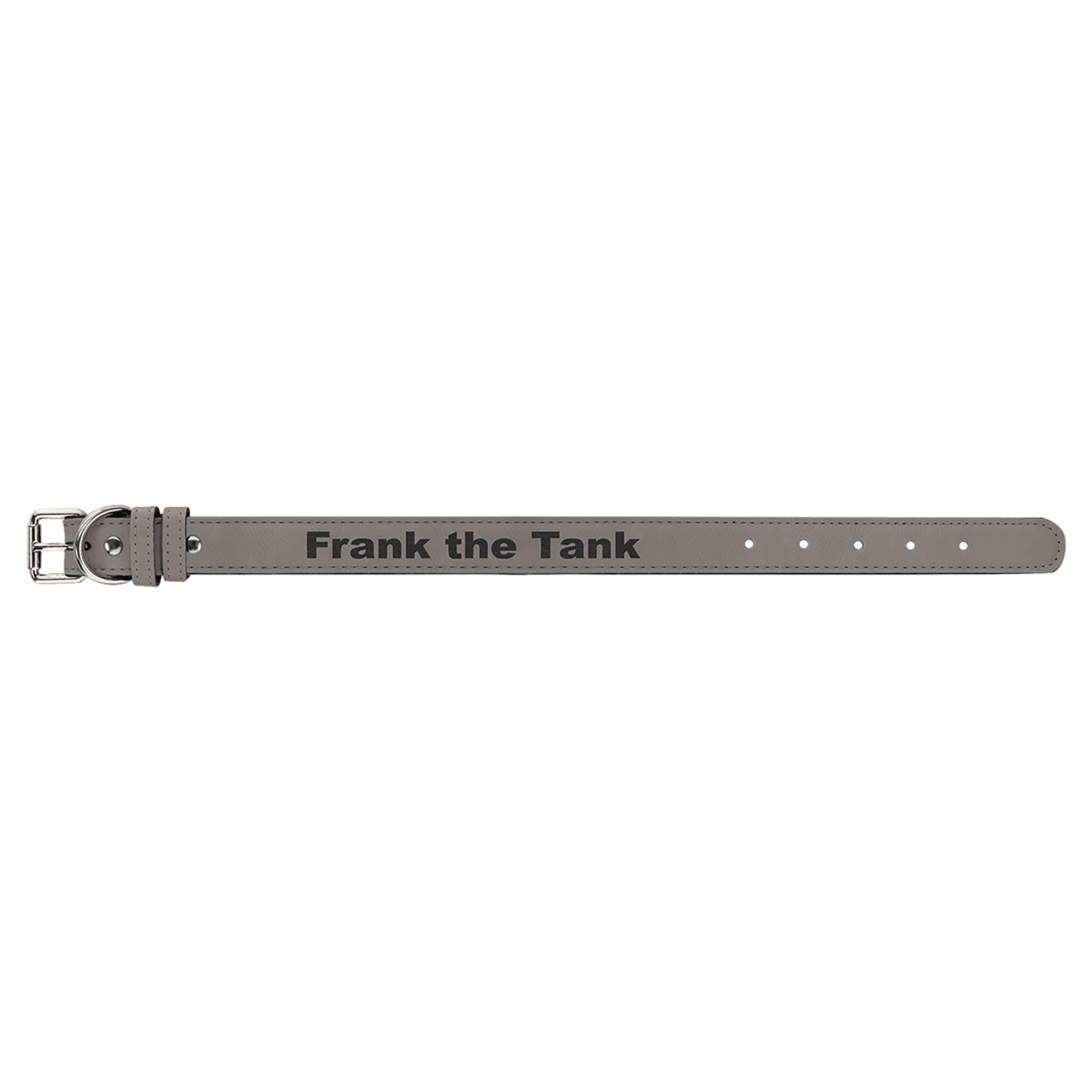 Gray Medium Leathertte Dog Collar