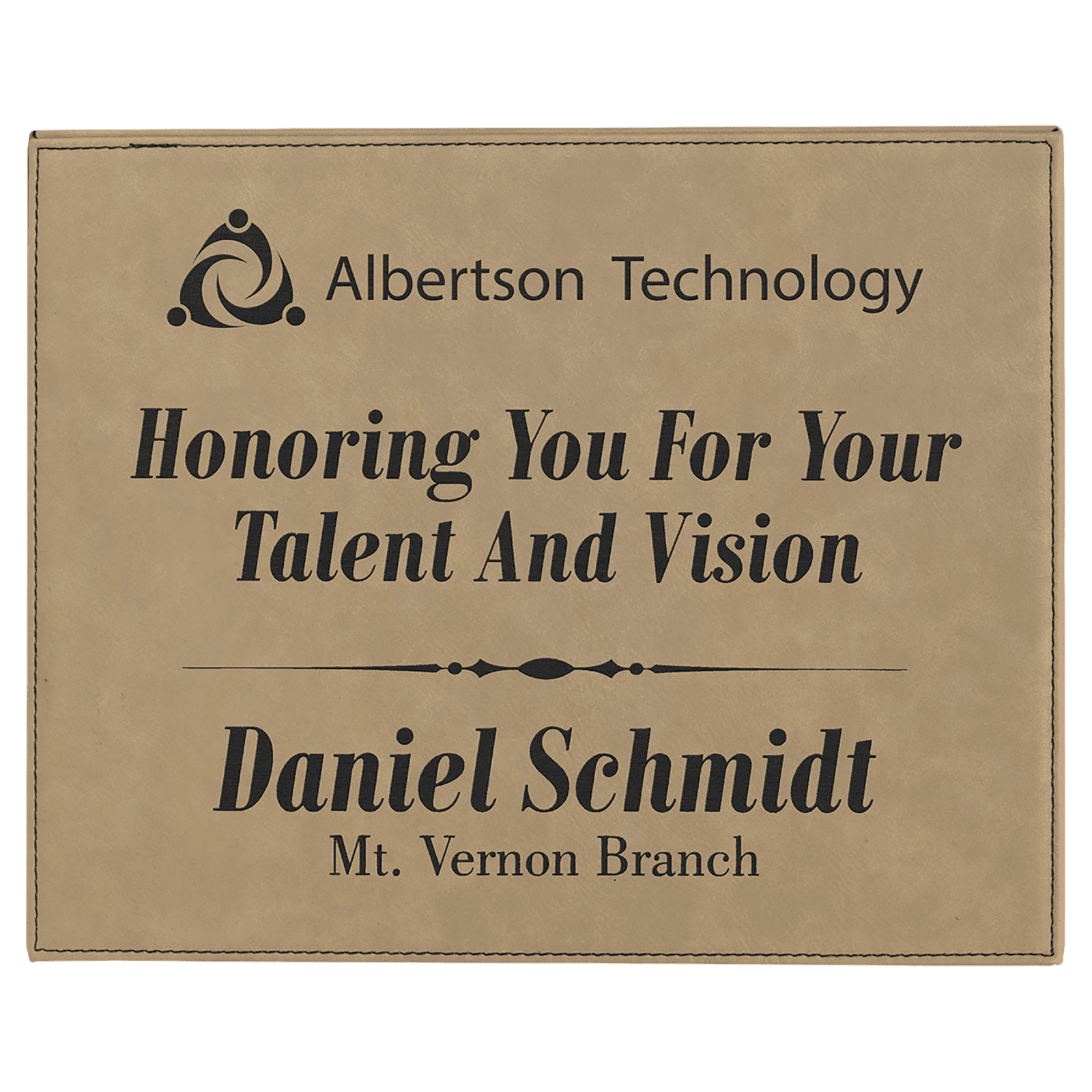 Light Brown 10 1/2" x 13" Laserable Leatherette Plaque