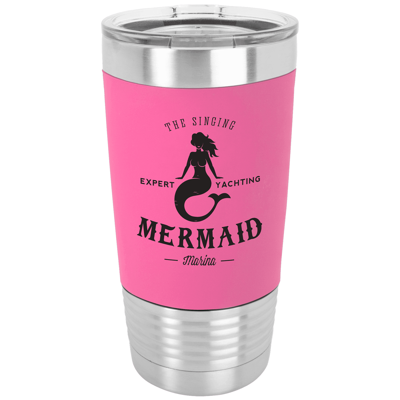 Pink/Black 20 oz. Polar Camel Silicone Grip Tumbler with Clear Lid