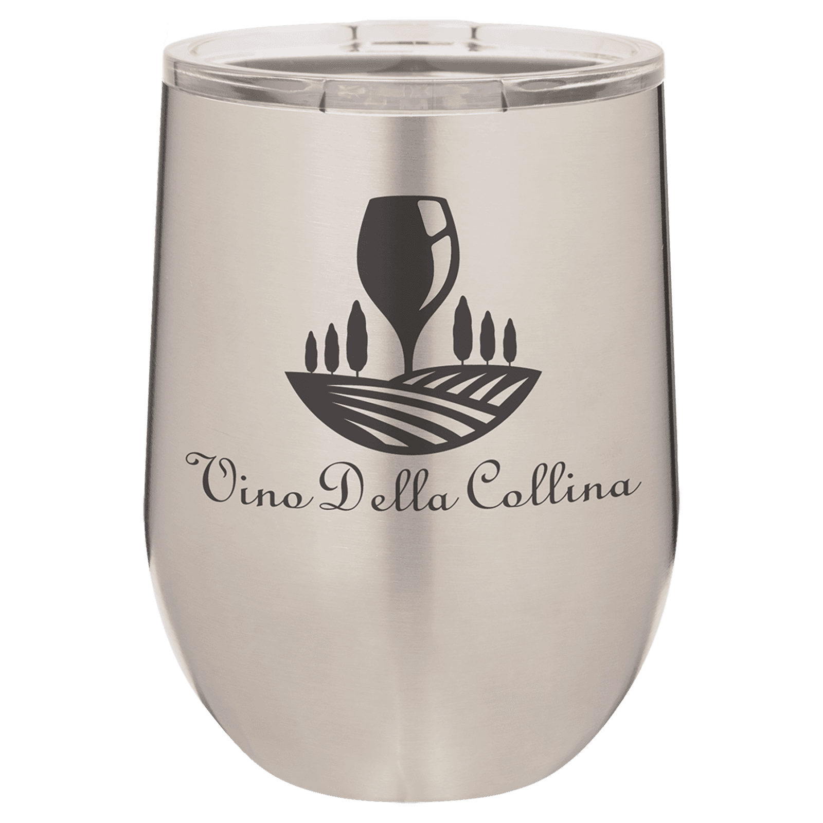 Stainless Steel 12 oz. Polar Camel Stemless Wine Glass with Clear Lid