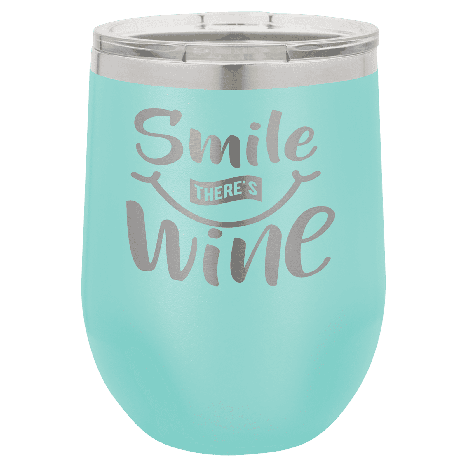 Teal 12 oz. Polar Camel Stemless Wine Glass with Clear Lid