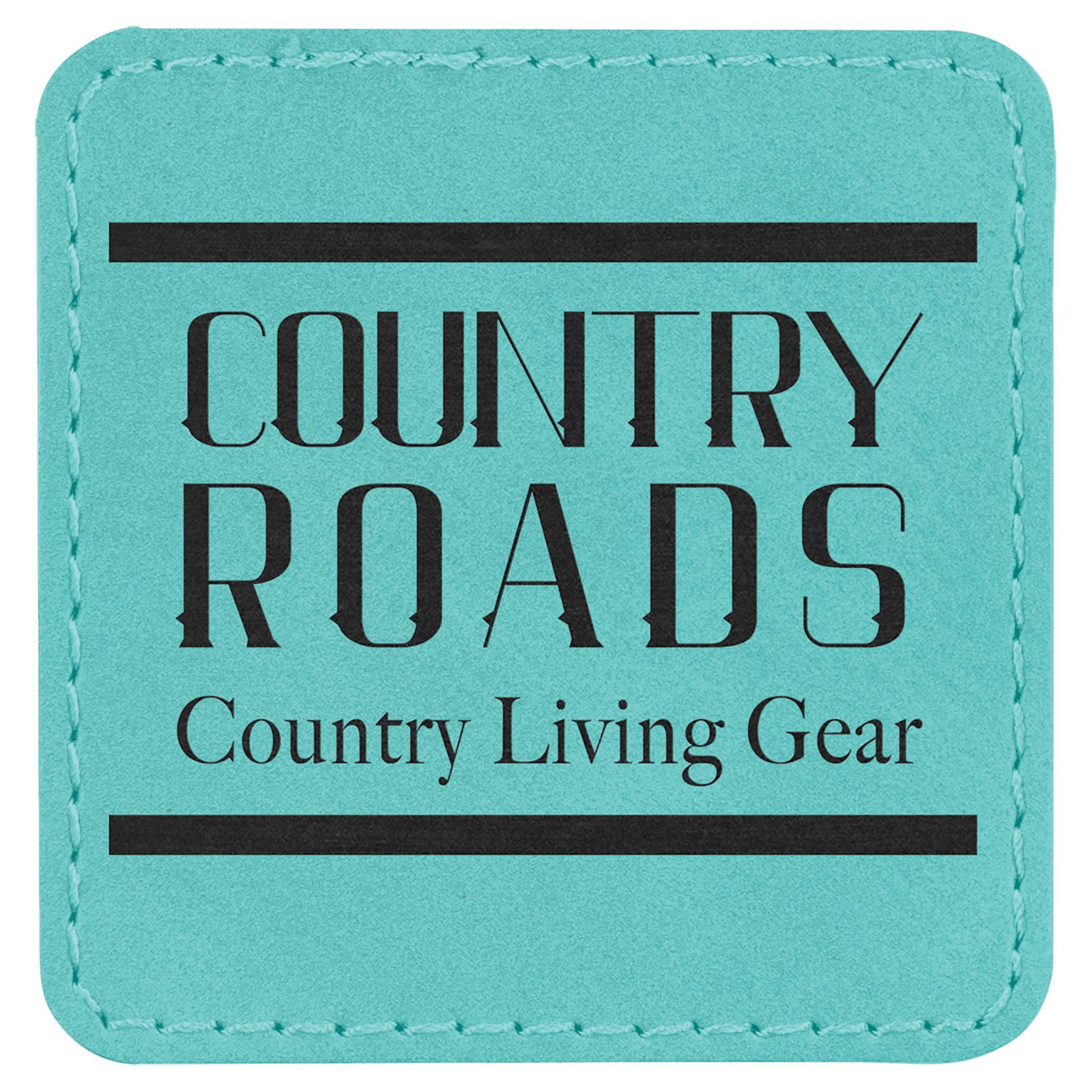 Teal Laserable Leatherette Patch with Adhesive