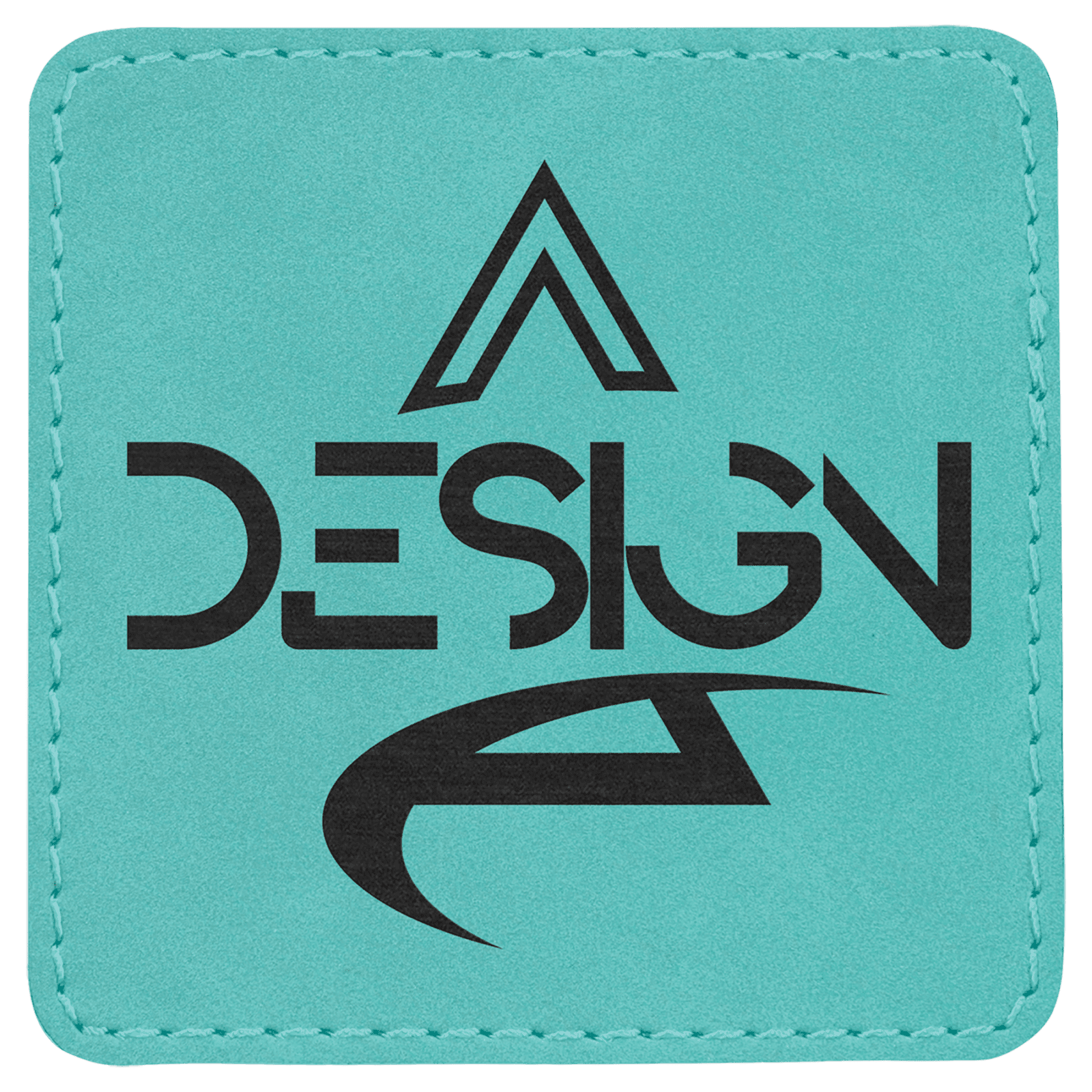 Teal Laserable Leatherette Patch with Adhesive