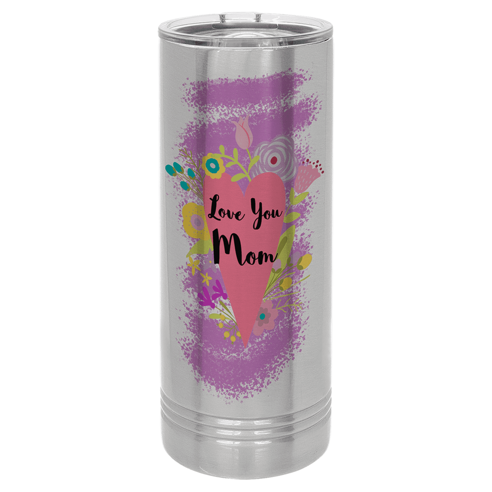 Full Color 22 oz. Polar Camel Skinny Tumbler with Slider Lid-Stainless Steel
