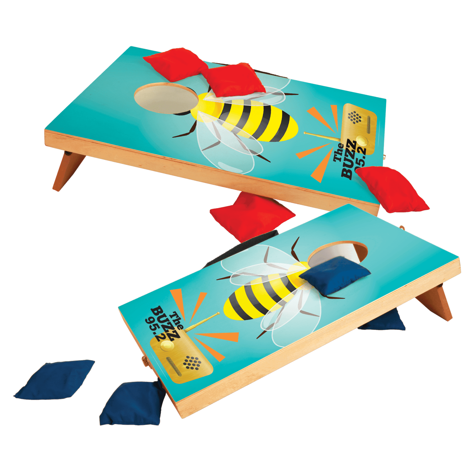 Full Color Wooden Mini Bag Toss Game with 8 Bags