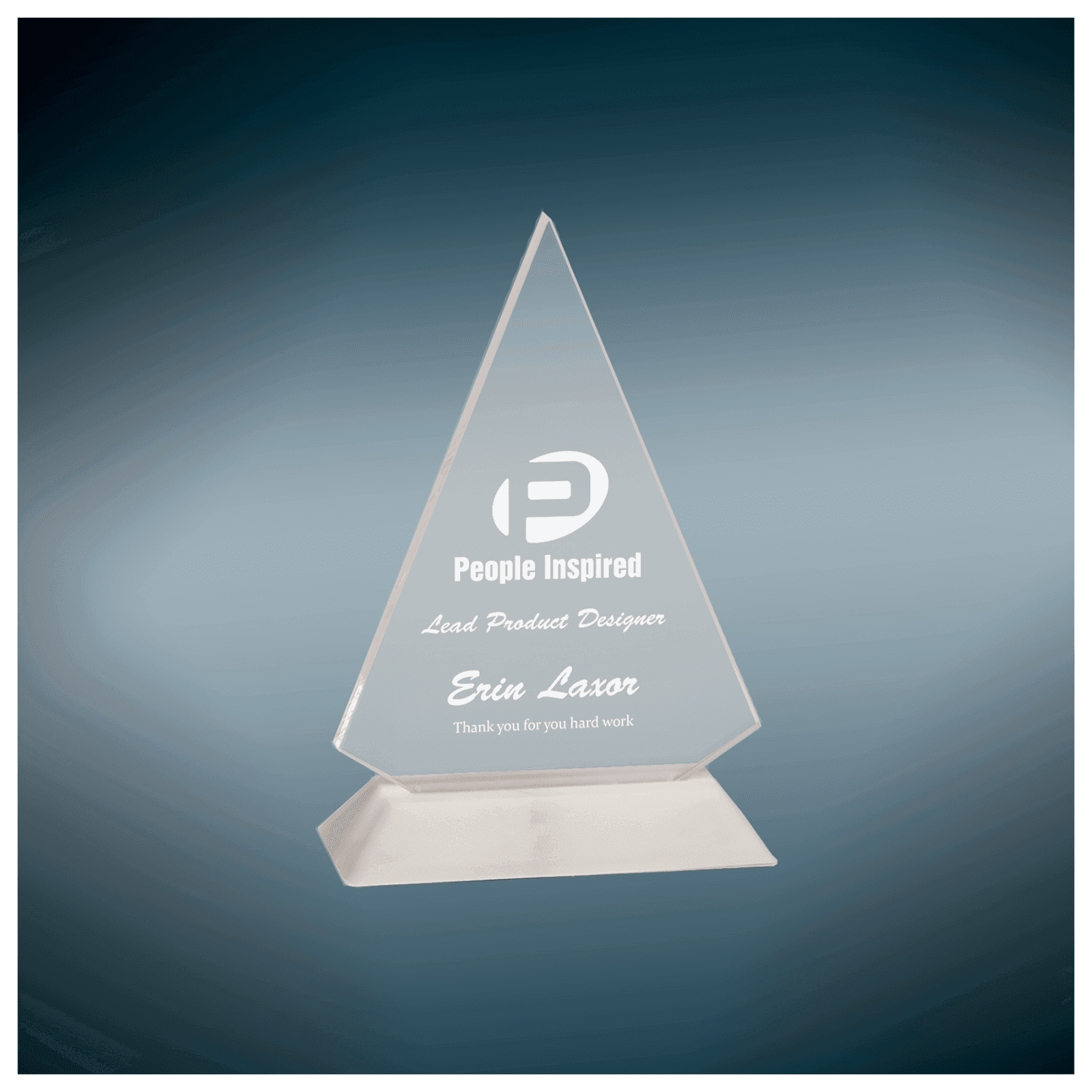 6" Clear Triangle Pop-In Acrylic with Black Base