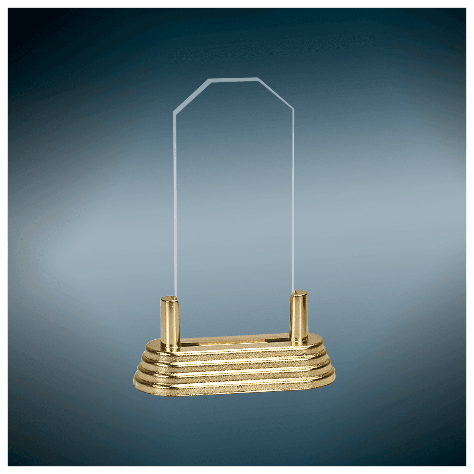 6" Clear Peak Pop-In Acrylic with Black Pedestal Base