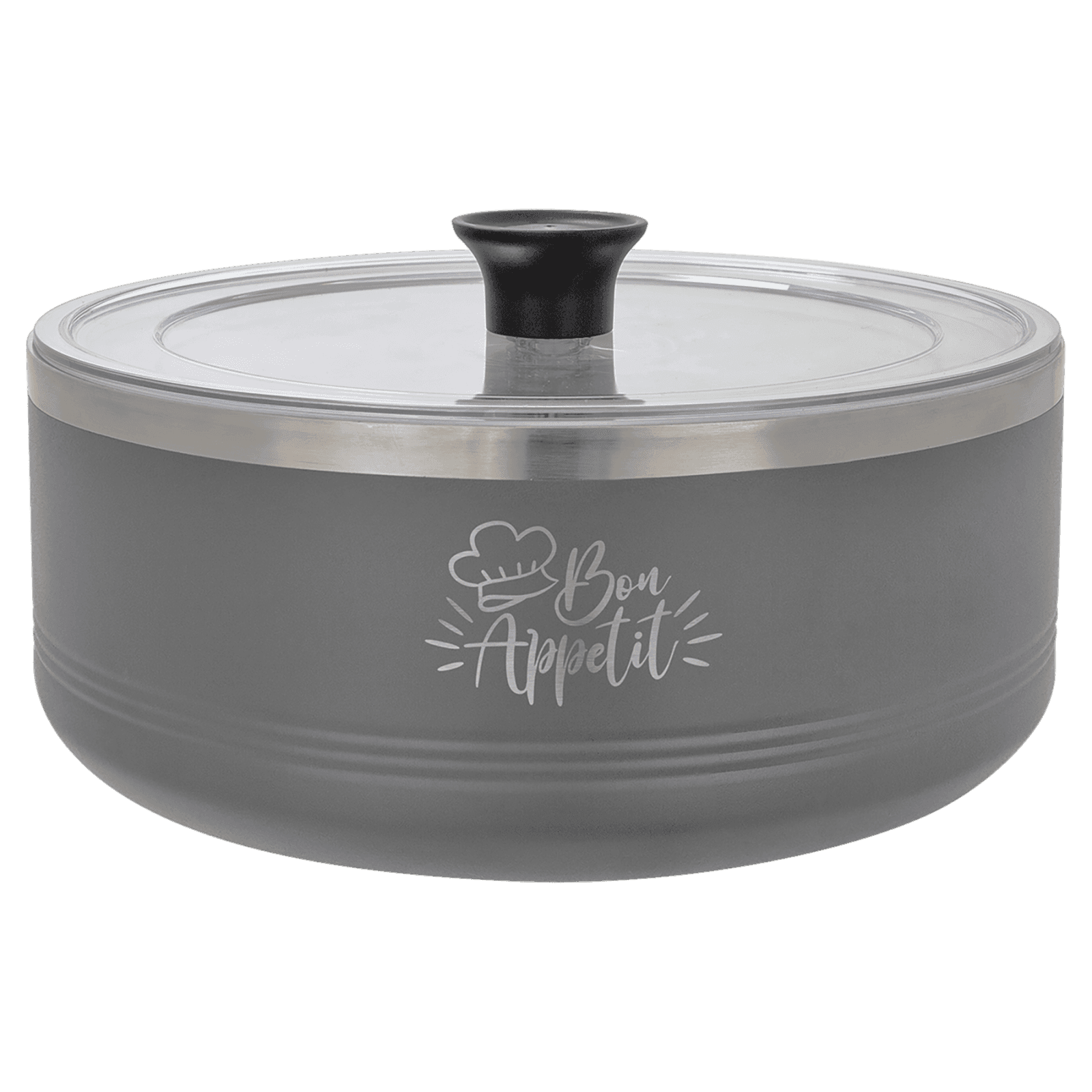 Gray 3 Quart Polar Camel Serving Bowl with Lid