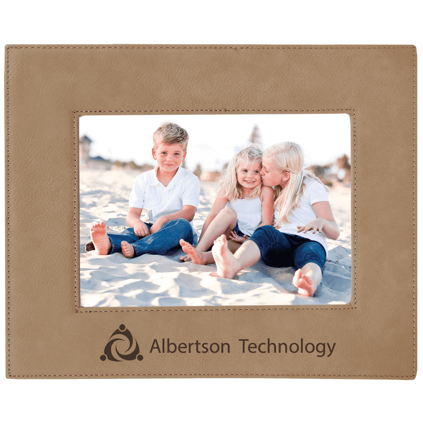 Light Brown 5" x 7" Leatherette Photo Frame