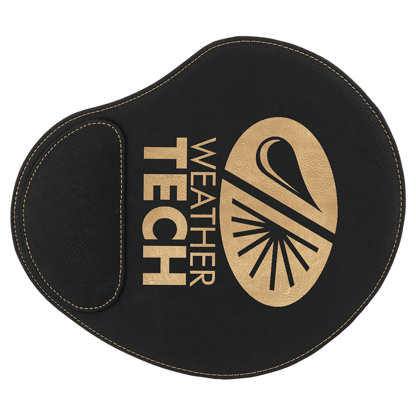 Black/Gold Laserable Leatherette Mouse Pad