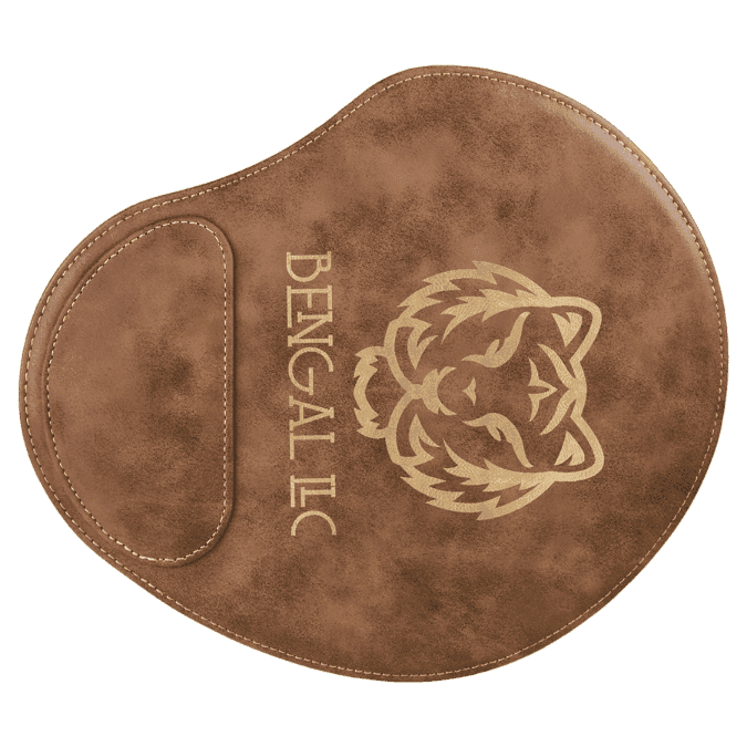 Rustic/Gold Leatherette Mouse Pad