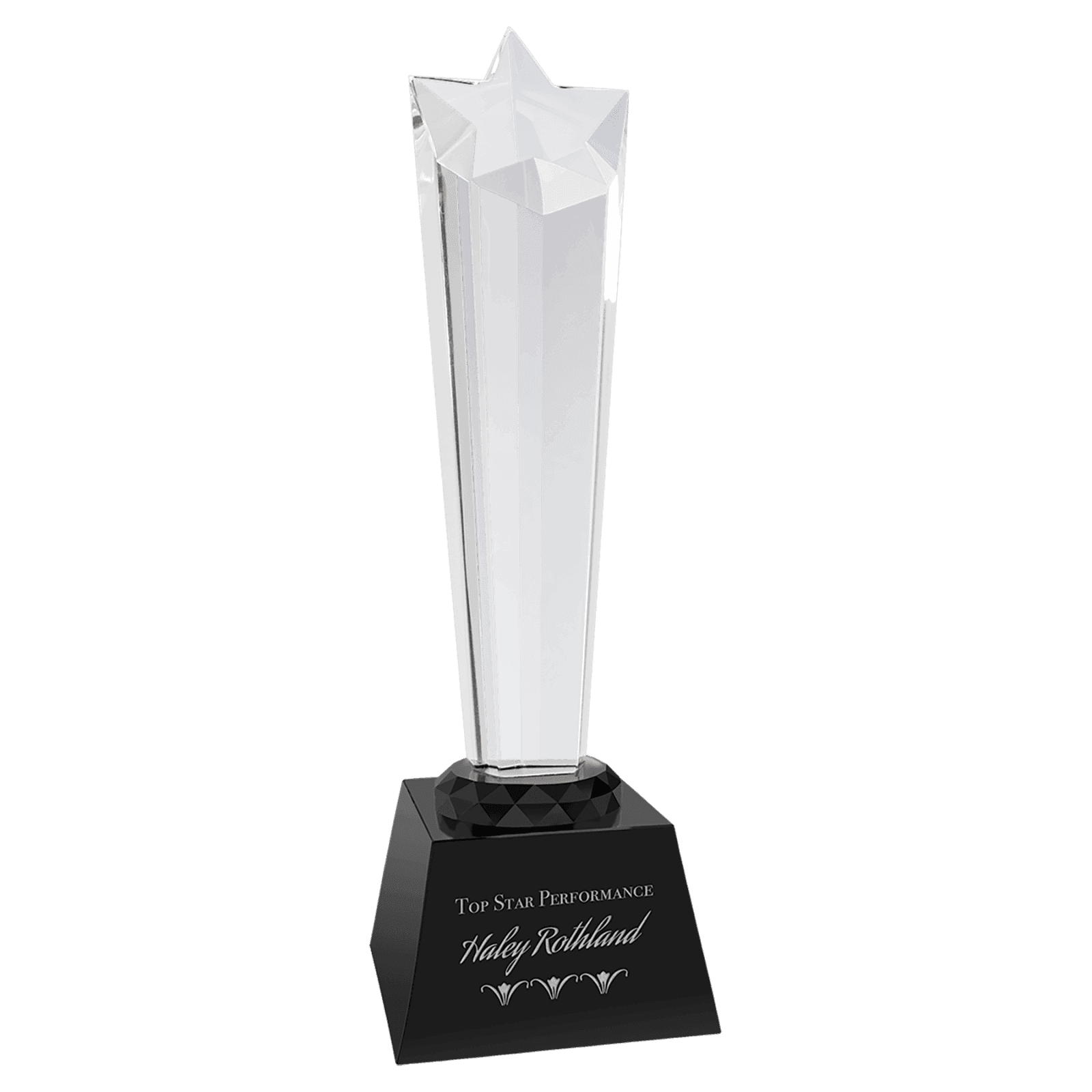 Medium Crystal Rising Star with Black Base