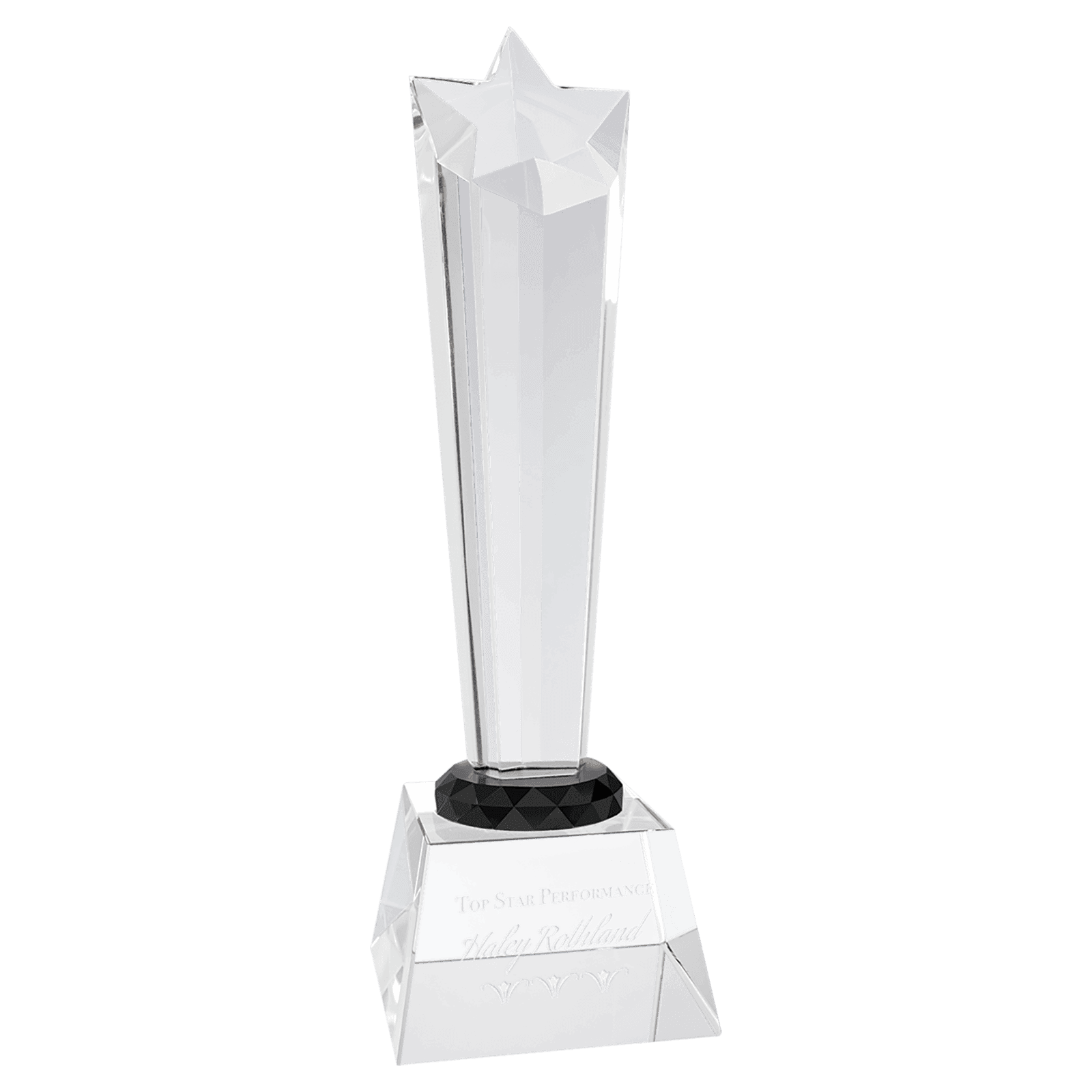 Medium Crystal Rising Star with Clear Base