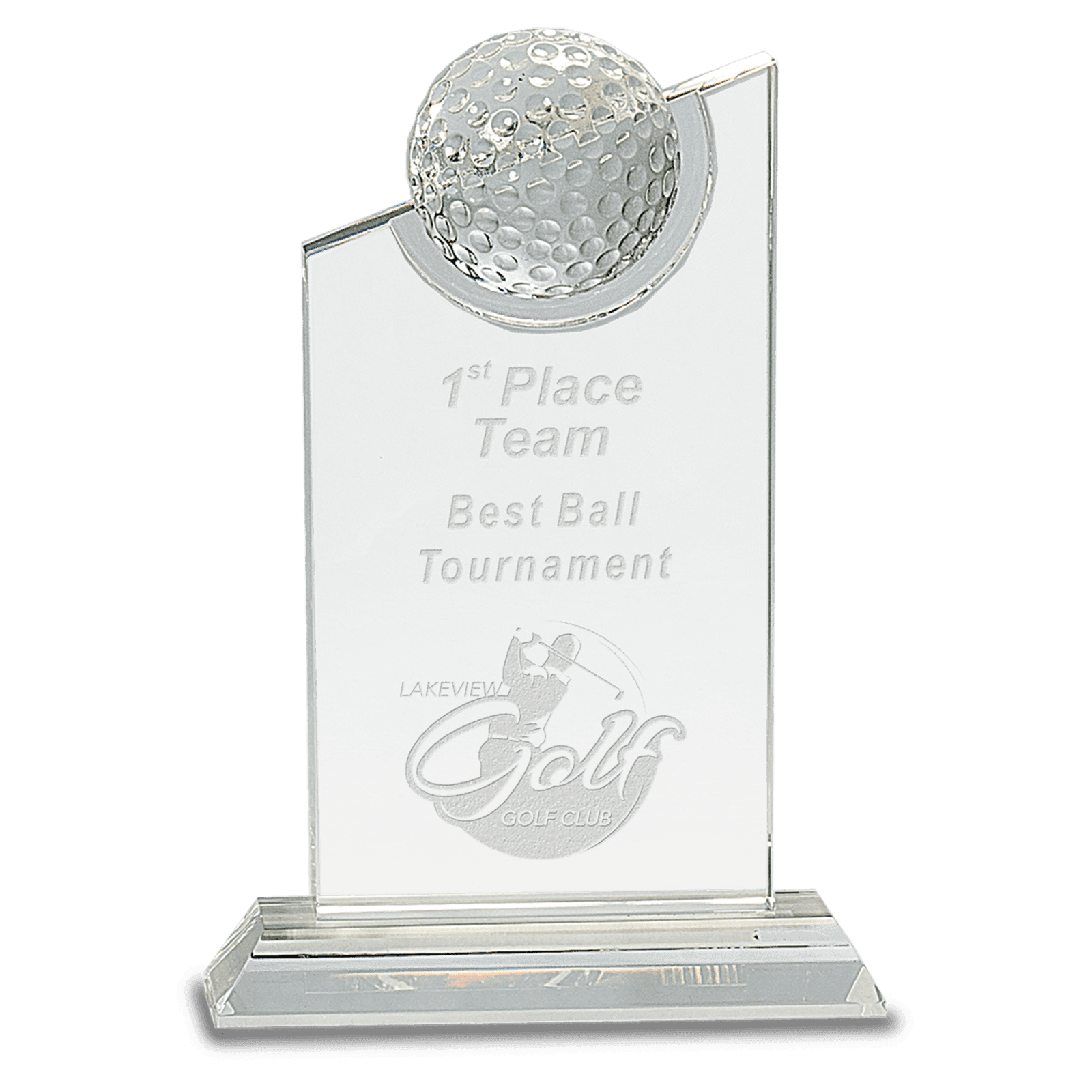Crystal Golf Ball Peak Award-8"