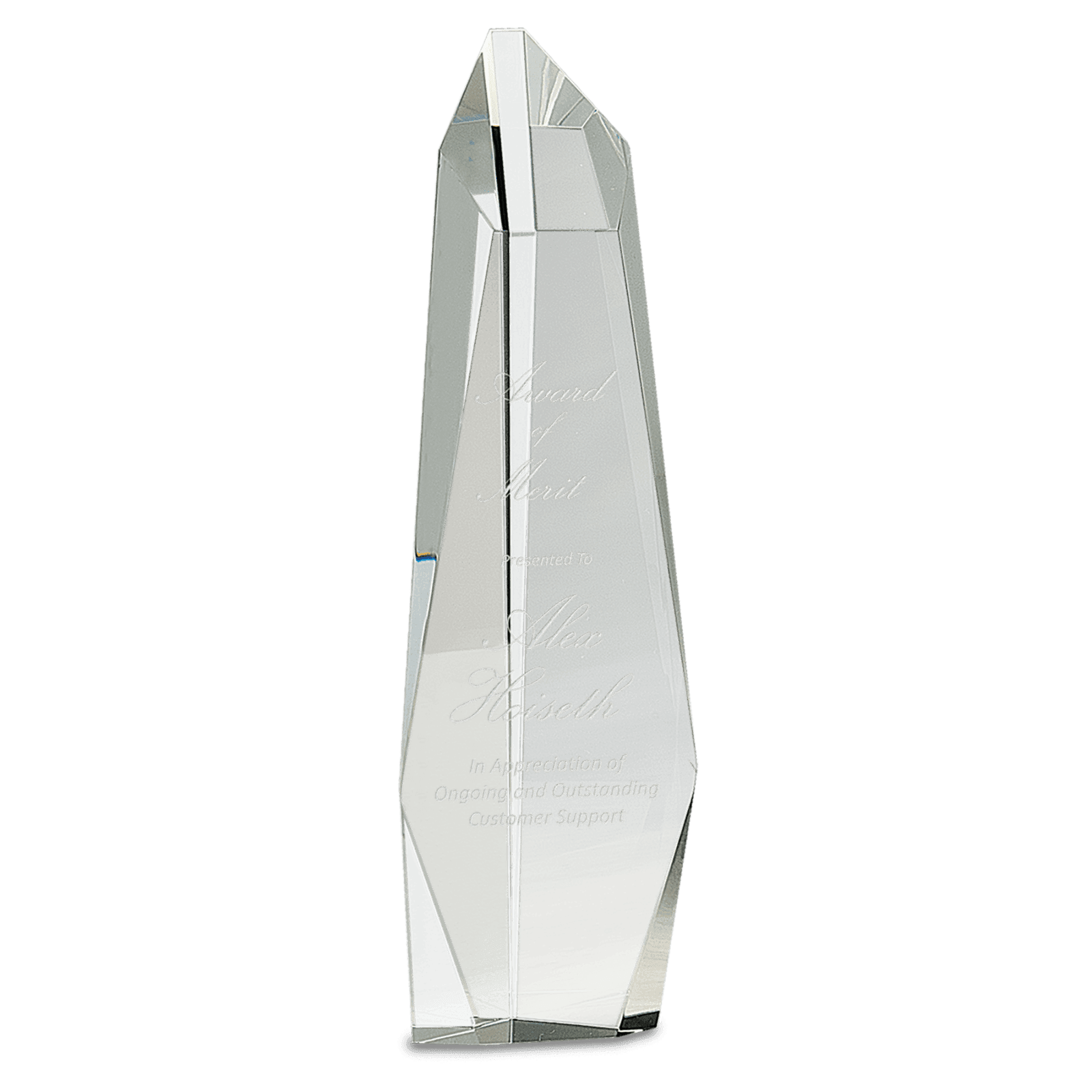 12" Crystal Facet Slant-Top Tower