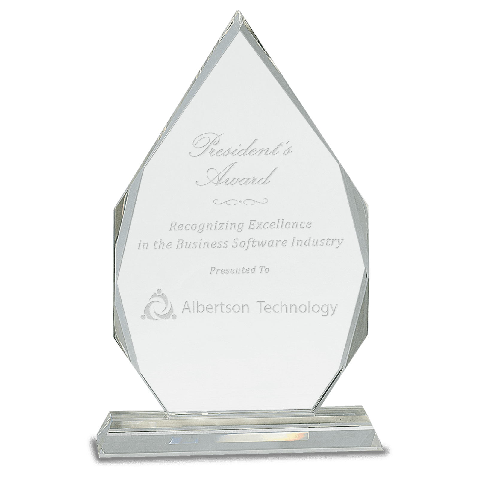 10 1/2" 7" Crystal Diamond on a Clear Crystal Base