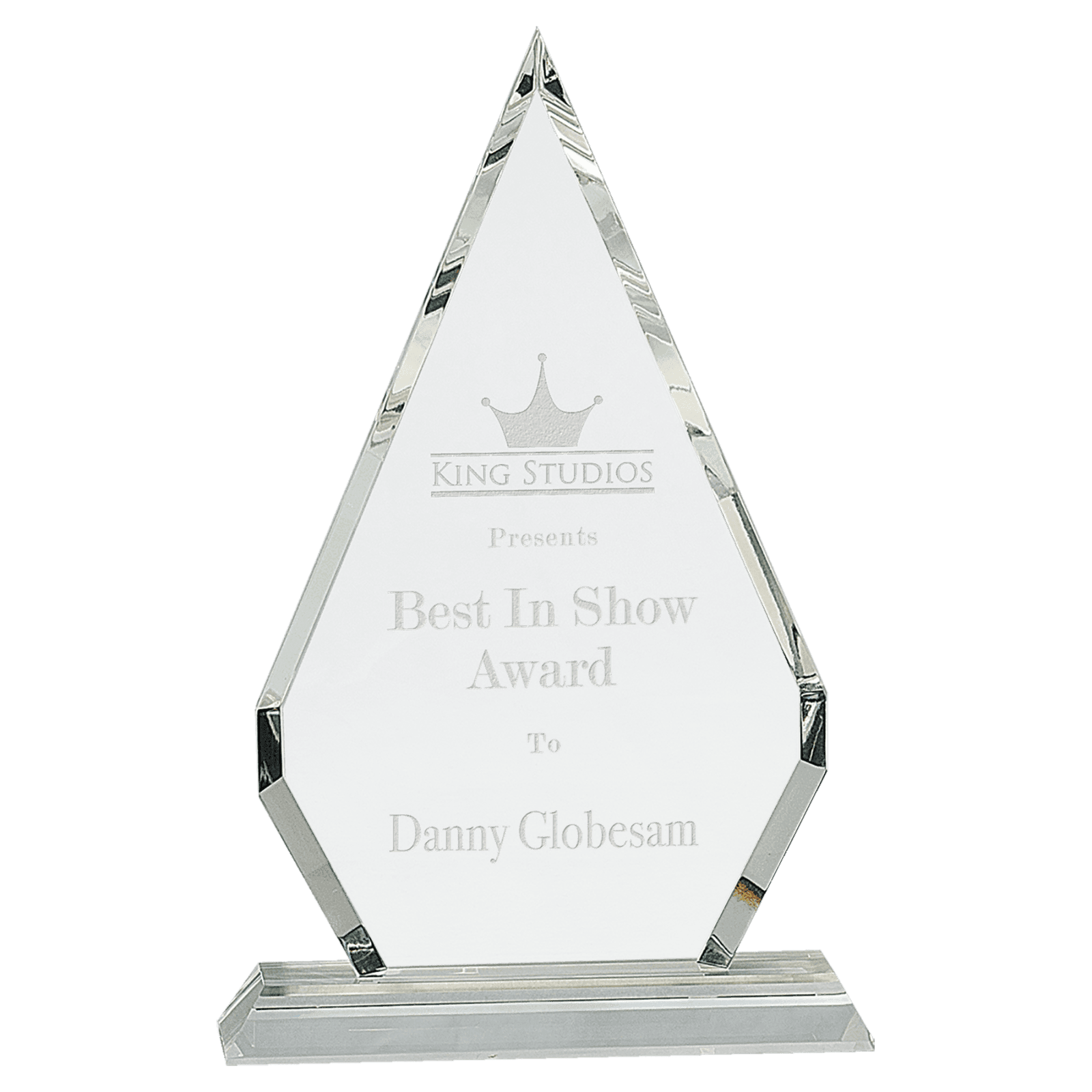 10 3/4" Crystal Diamond on a Clear Crystal Base