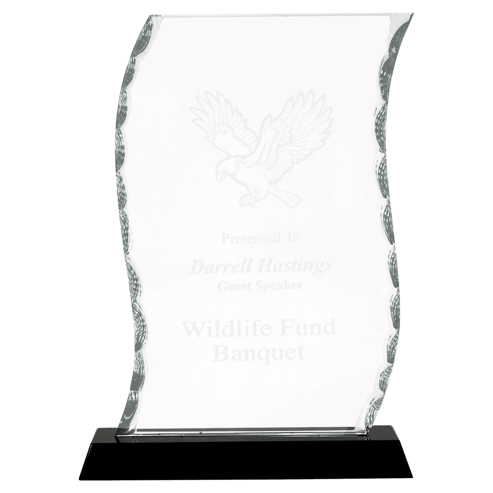8 1/4" Scroll Facet Glass on a Black Crystal Base