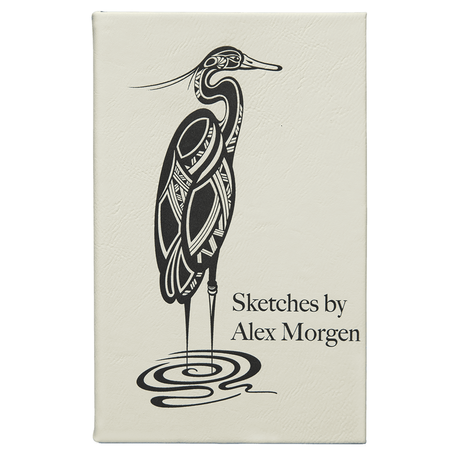 White Lasered Leatherette Sketch Book with White Unlined Paper