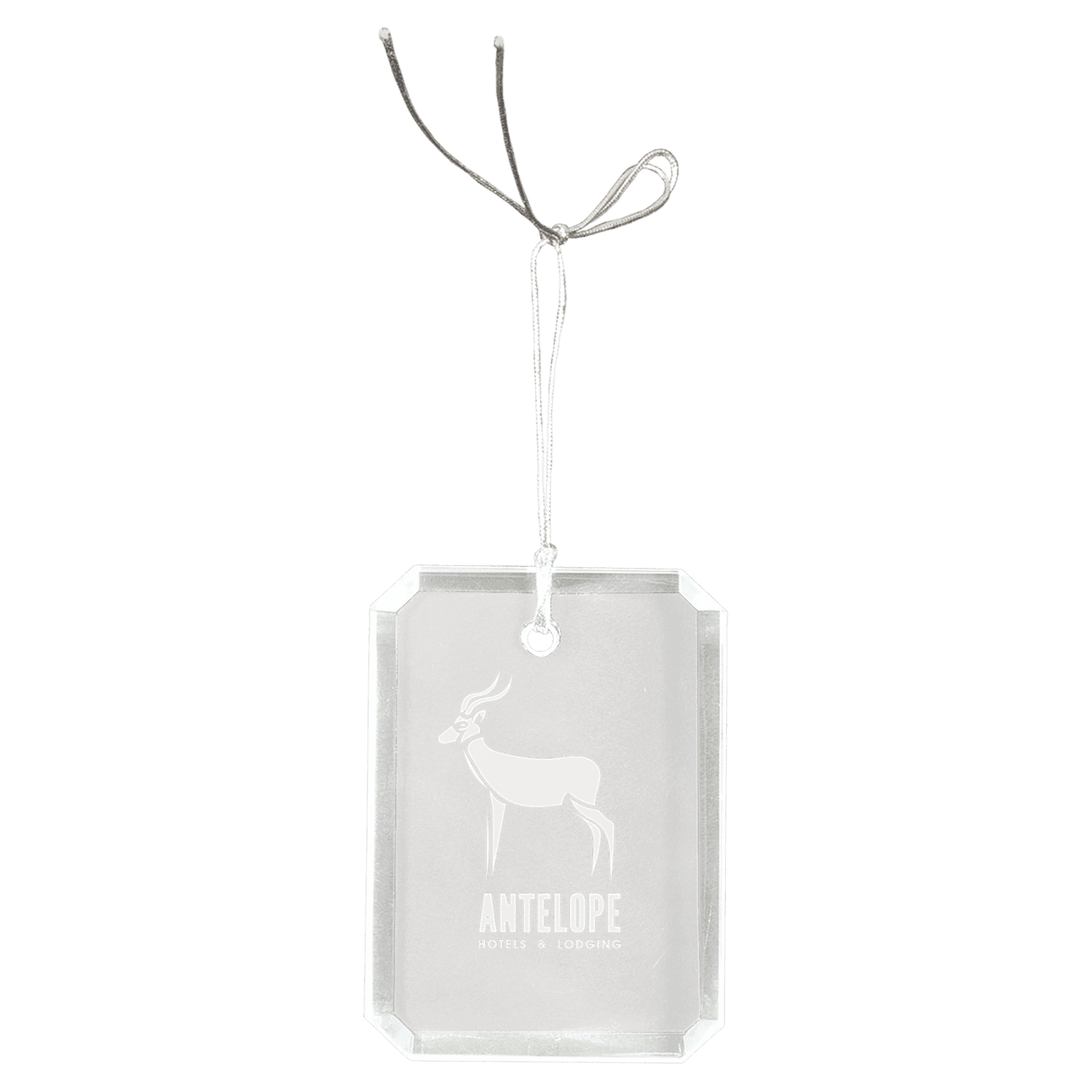 Premier Crystal Rectangle Clipped Corners Ornament